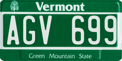 VT license plate AGV699