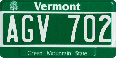 VT license plate AGV702
