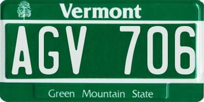 VT license plate AGV706