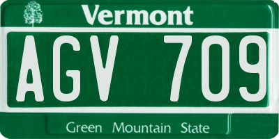 VT license plate AGV709