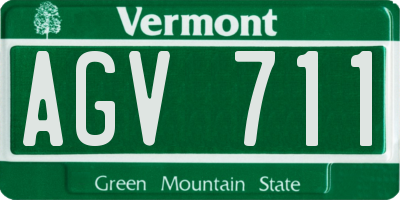 VT license plate AGV711