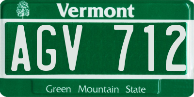 VT license plate AGV712
