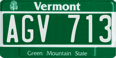 VT license plate AGV713