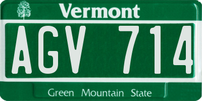 VT license plate AGV714