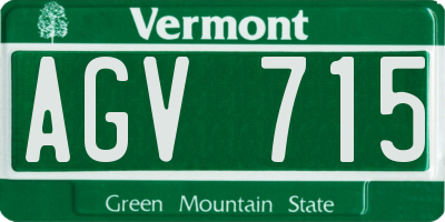 VT license plate AGV715