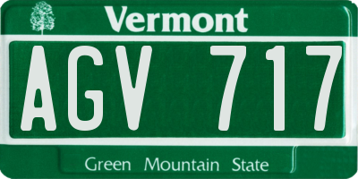 VT license plate AGV717