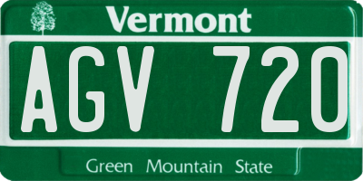 VT license plate AGV720