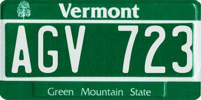 VT license plate AGV723
