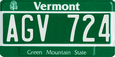 VT license plate AGV724