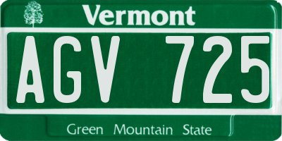 VT license plate AGV725