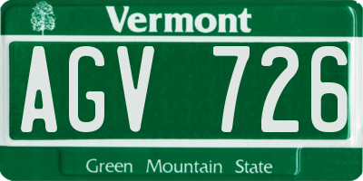 VT license plate AGV726