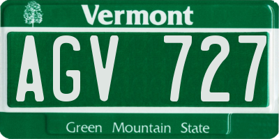 VT license plate AGV727