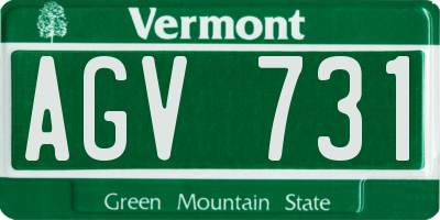 VT license plate AGV731