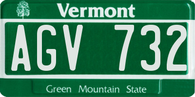 VT license plate AGV732