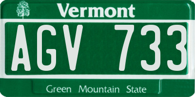 VT license plate AGV733