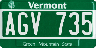 VT license plate AGV735