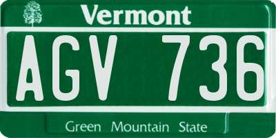 VT license plate AGV736