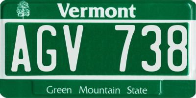 VT license plate AGV738