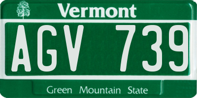 VT license plate AGV739