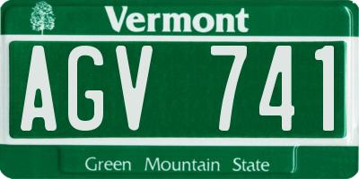 VT license plate AGV741