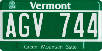 VT license plate AGV744
