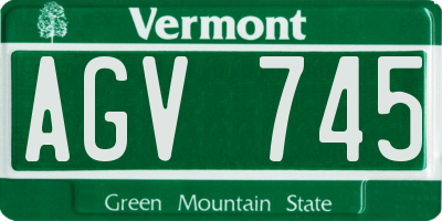 VT license plate AGV745