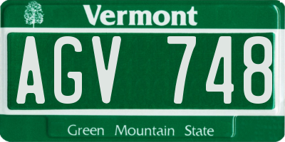 VT license plate AGV748