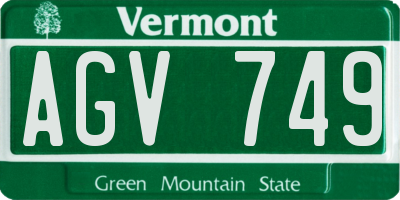 VT license plate AGV749