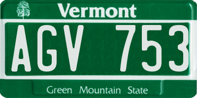 VT license plate AGV753