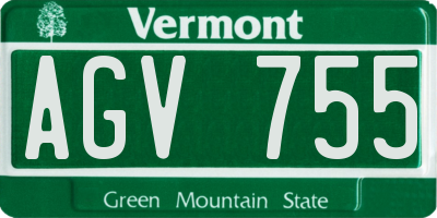 VT license plate AGV755