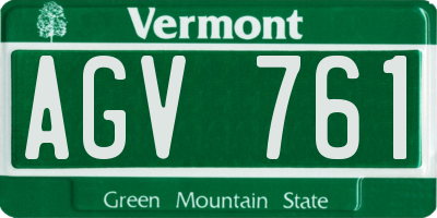 VT license plate AGV761