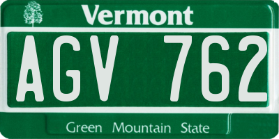 VT license plate AGV762