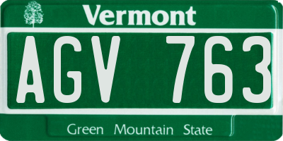 VT license plate AGV763
