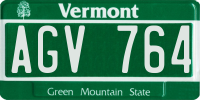VT license plate AGV764