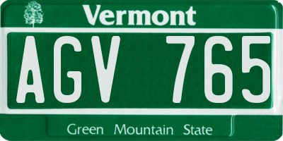 VT license plate AGV765