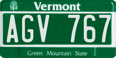 VT license plate AGV767
