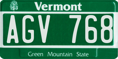 VT license plate AGV768