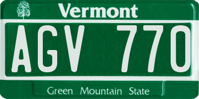 VT license plate AGV770