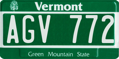 VT license plate AGV772