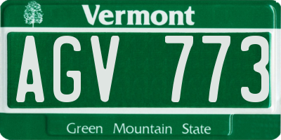 VT license plate AGV773