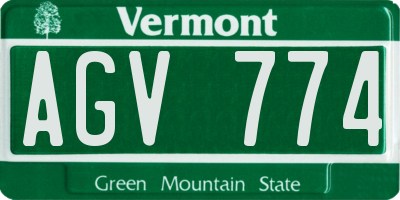 VT license plate AGV774