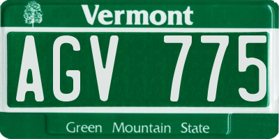 VT license plate AGV775