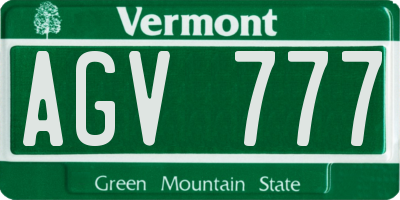 VT license plate AGV777