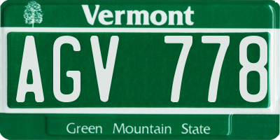 VT license plate AGV778