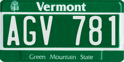 VT license plate AGV781