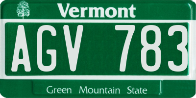 VT license plate AGV783