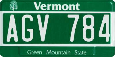 VT license plate AGV784