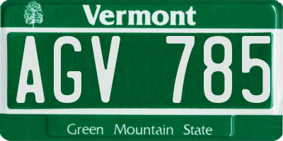VT license plate AGV785