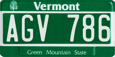 VT license plate AGV786