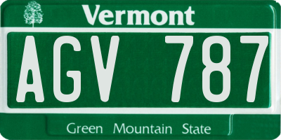 VT license plate AGV787